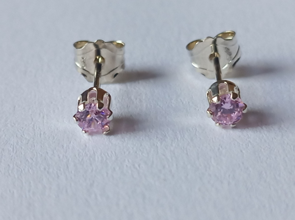 pinke zirkonia-silber-ohrringe